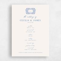 Blue Wedding Program - Caleania