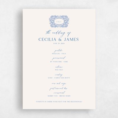Multi-Colored Wedding Program - Caleania