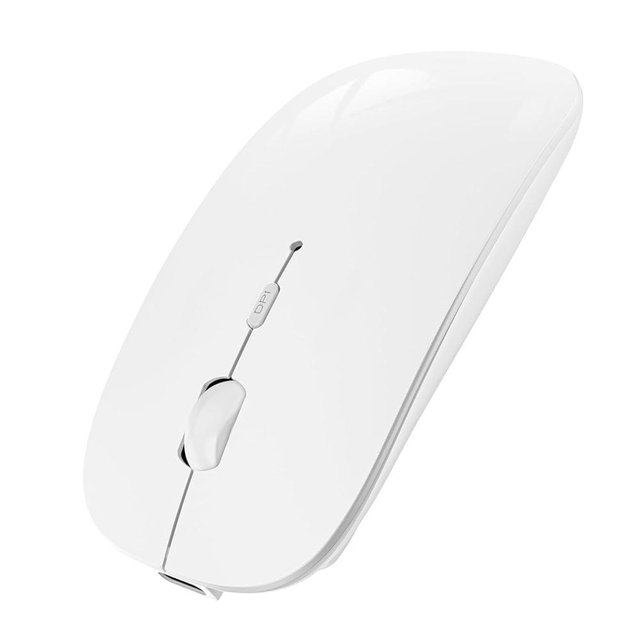 SUNGI Bluetooth Mouse for Laptop/MacBook/iPad/Android PC,Rechargable Quiet Slim Wireless Mice Compatible with Windows/Linux/Tablet,White