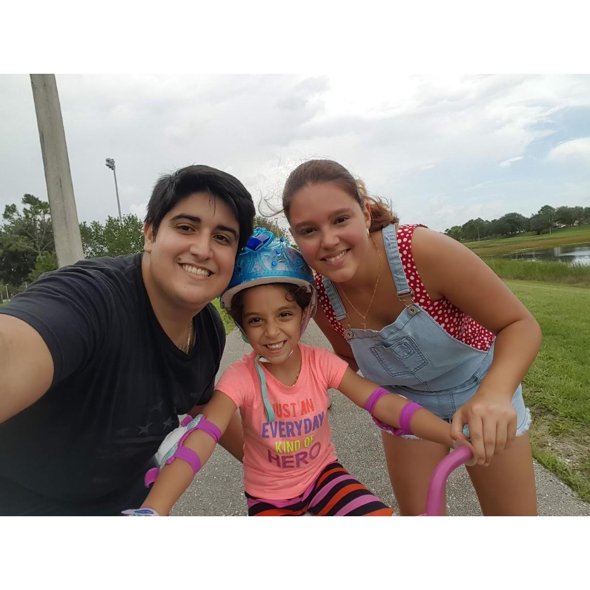 This was the day we taught Eileen to ride her bike without training wheels.