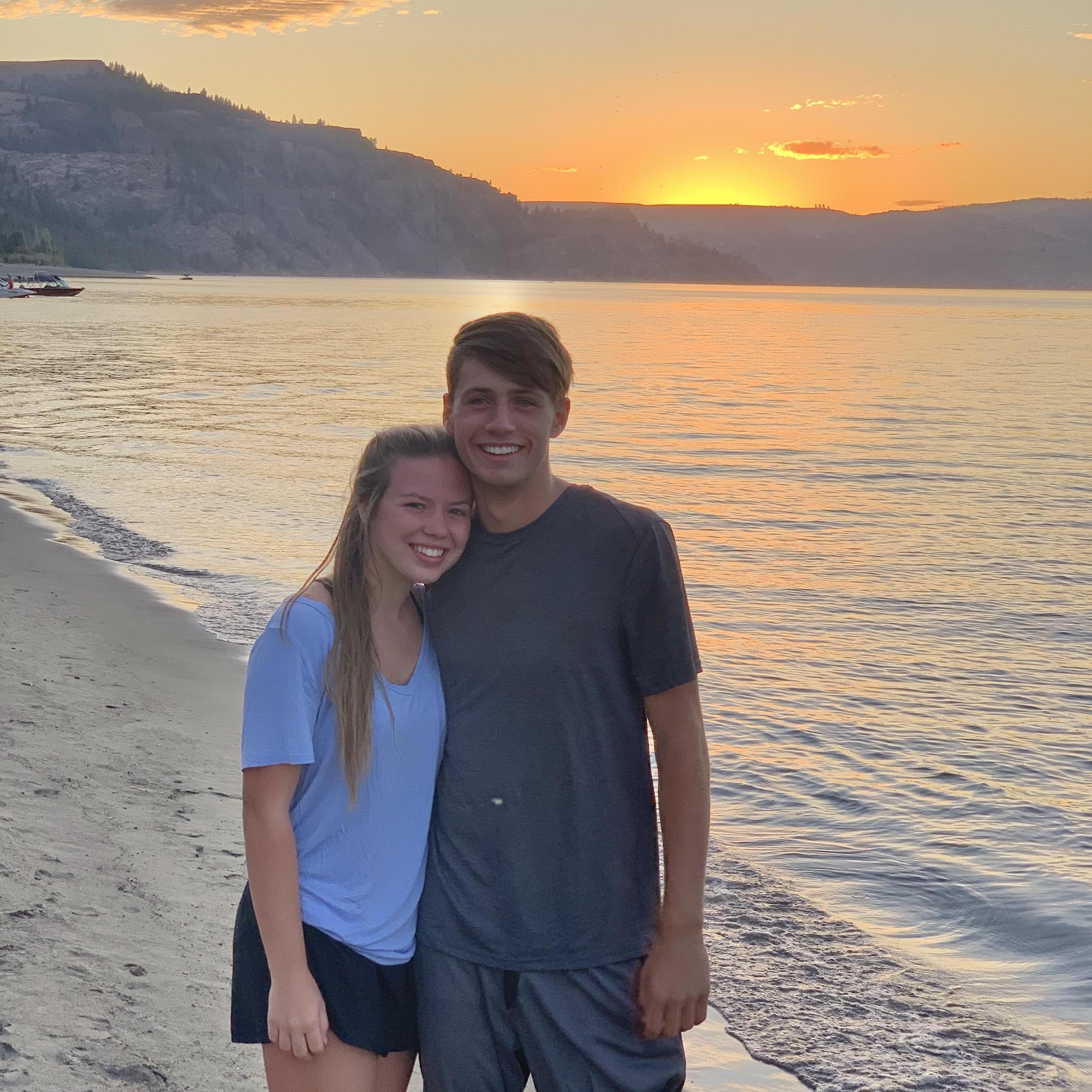 Ashlyn and Chase camping at Lake Roosevelt.