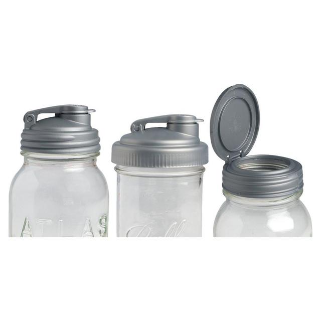 reCAP Mason Jars TRIO Variety Sampler Pack, Canning Jar Lids, Silver - Jars Not Included