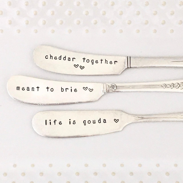 Vintage silver cheese spreaders, Cheddar...