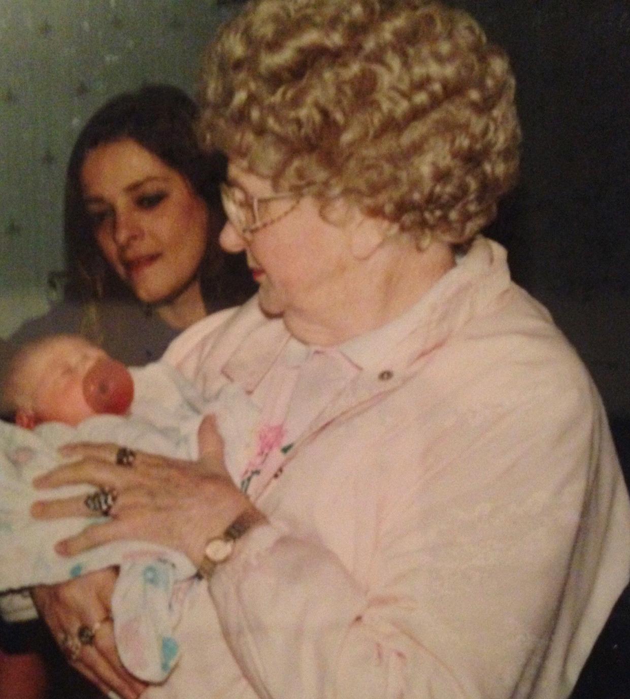 The littlest baby Cody, Great-grandma Rachel and Nana Pat❤️