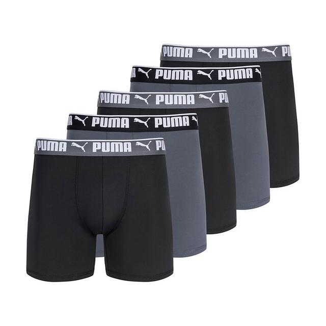 PUMA mens 5 Pack Performance Boxer Briefs