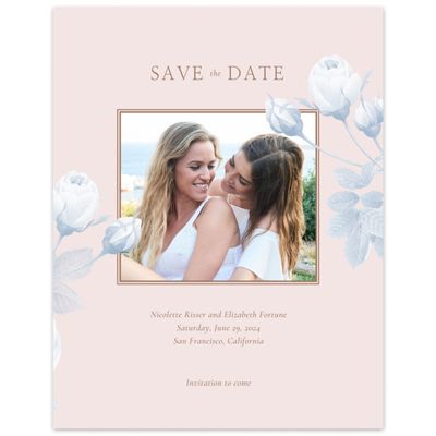 Blush, Pink Wedding Digital Save the Date - Milna Portrait