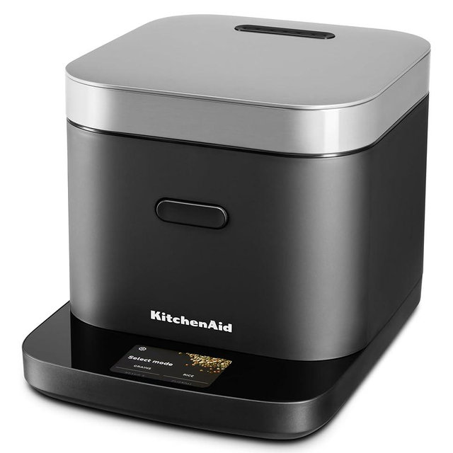 KitchenAid Compact Grain and Rice Cooker with Automatic Sensing and Integrated Scale, KGC2154, Black Matte