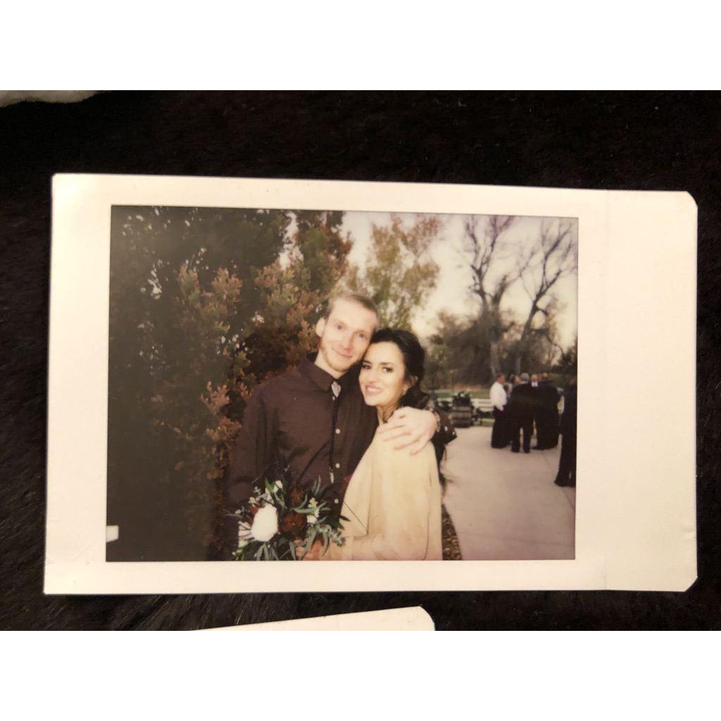 A polaroid from the Anderson's wedding in Oct. 2020.