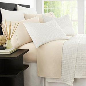Zen Bamboo Luxury 1500 Series Bed Sheets - Eco-friendly, Hypoallergenic and Wrinkle Resistant Rayon Derived From Bamboo - 4-Piece - Queen - Cream