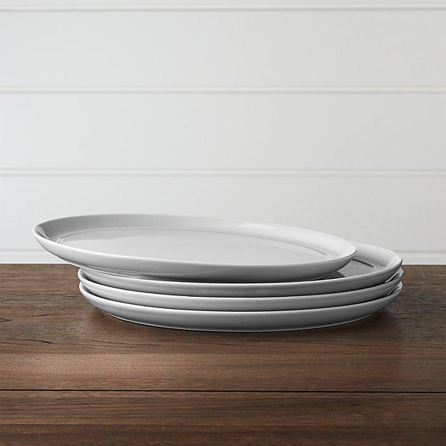 Set of 4 Hue Light Grey Dinner Plates