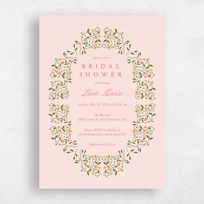 Blush, Pink Wedding Wedding Shower Invitation - Oriel Portrait