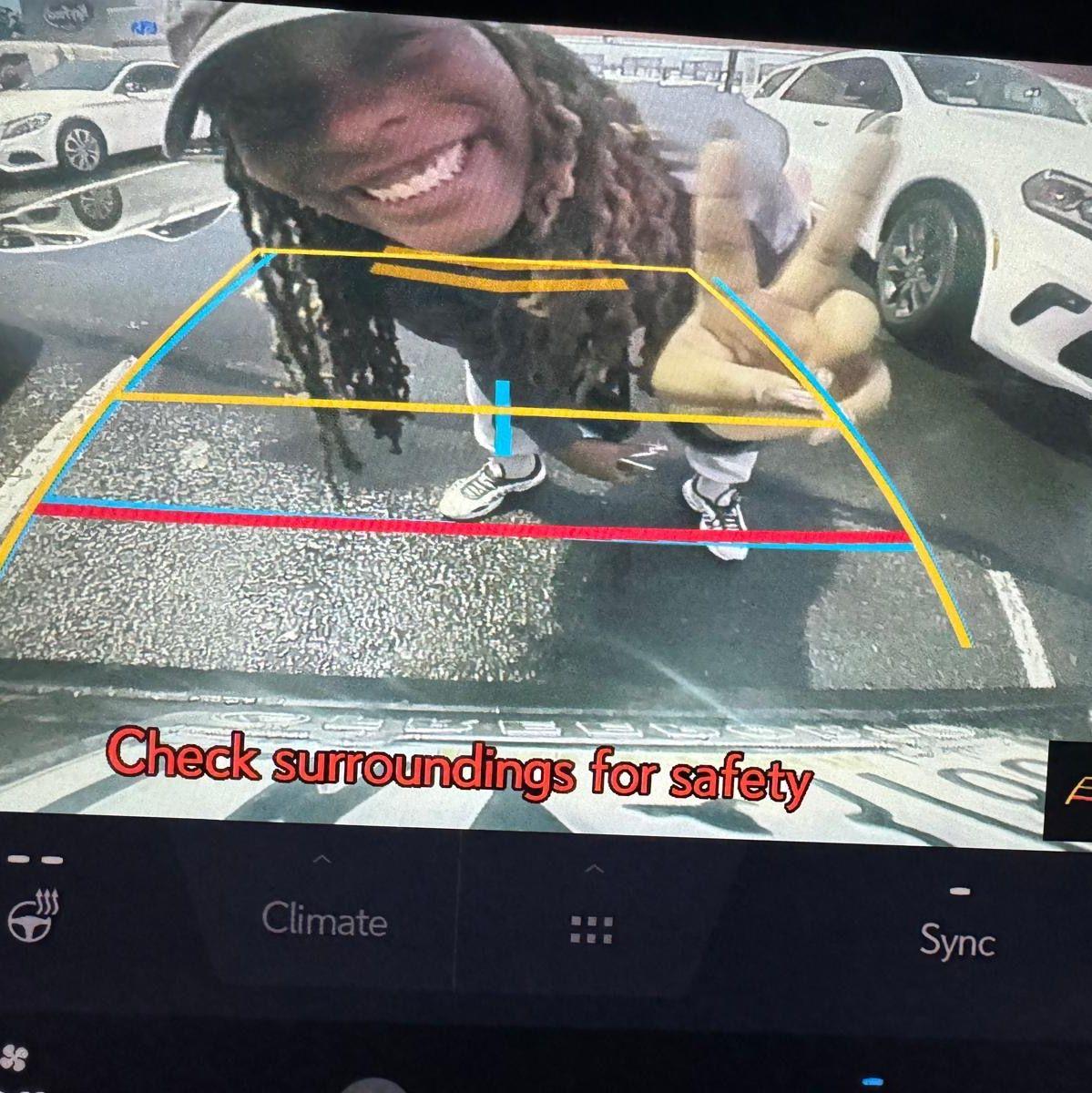 Harley had to show Nate where the rear view camera is lol