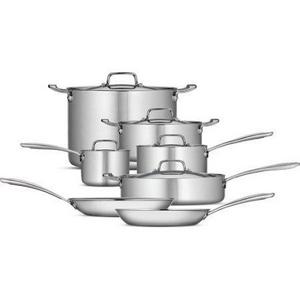 Tramontina 12-Piece Tri-Ply Clad Cookware Set, Stainless Steel