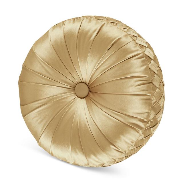 J Queen New York Satinique Tufted 15" x 2" Round Decorative Pillow