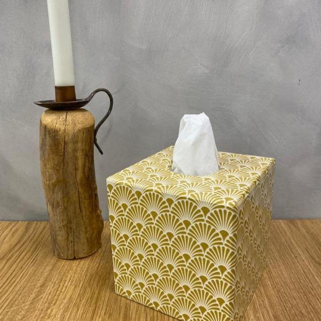 Gold Art Deco Tissue Box Cover