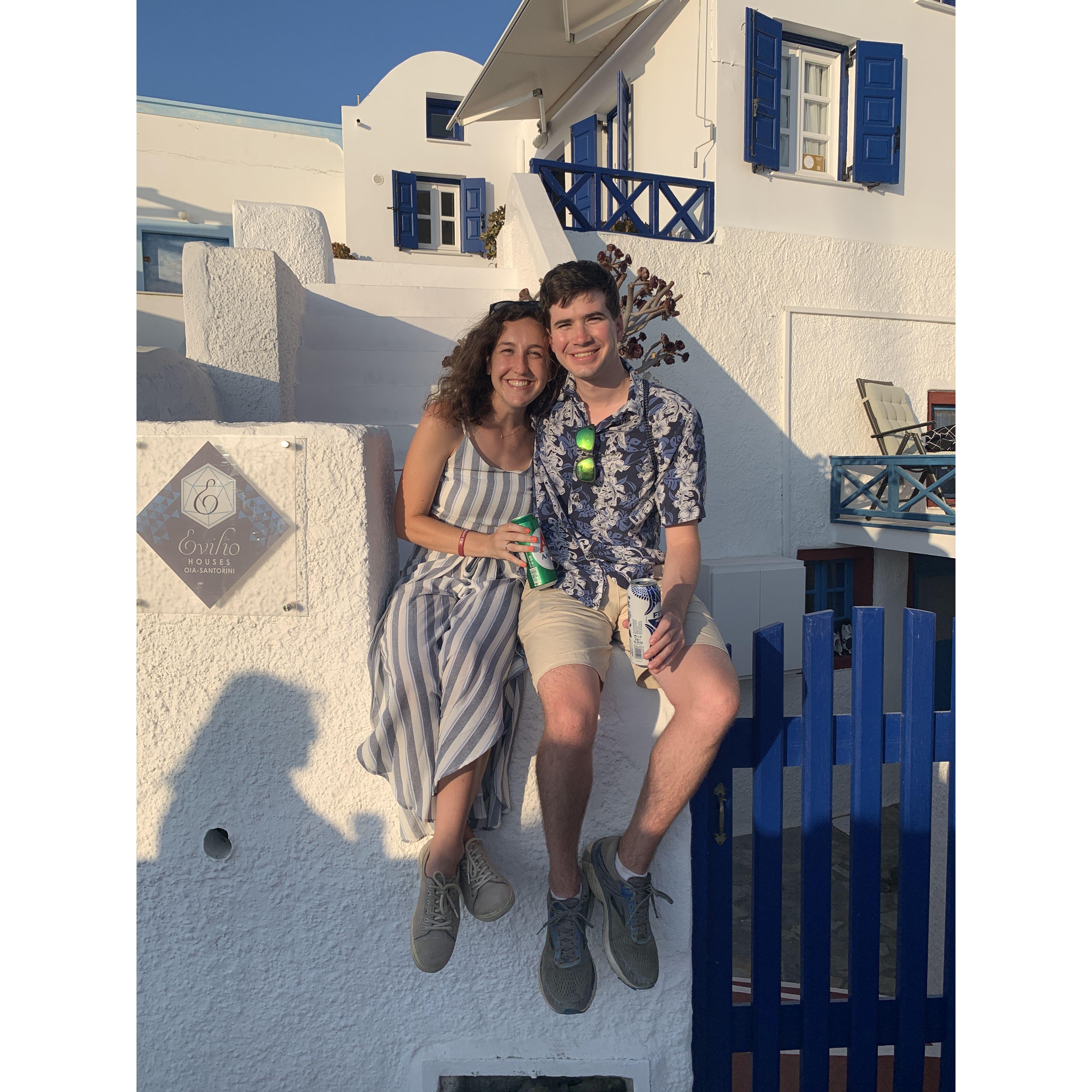 One of our fav sunset viewings in Santorini