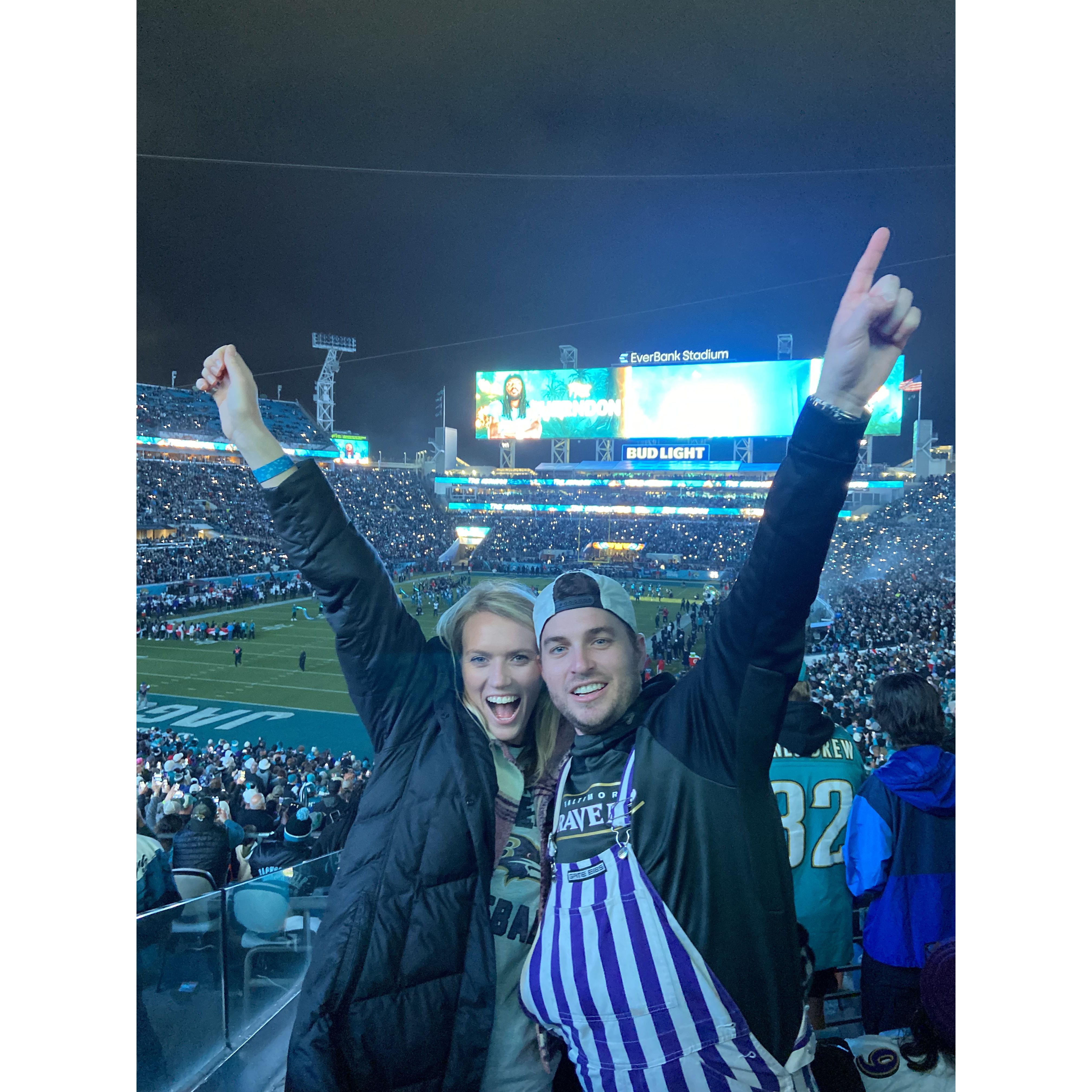 Ravens game in Jacksonville! Matt's favorite stadium! ;)