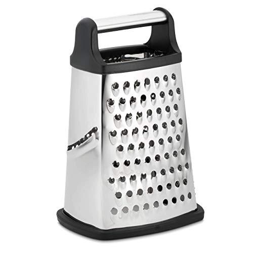 Professional Box Grater, Stainless Steel with 4 Sides, Best for Parmesan Cheese, Vegetables, Ginger, XL Size