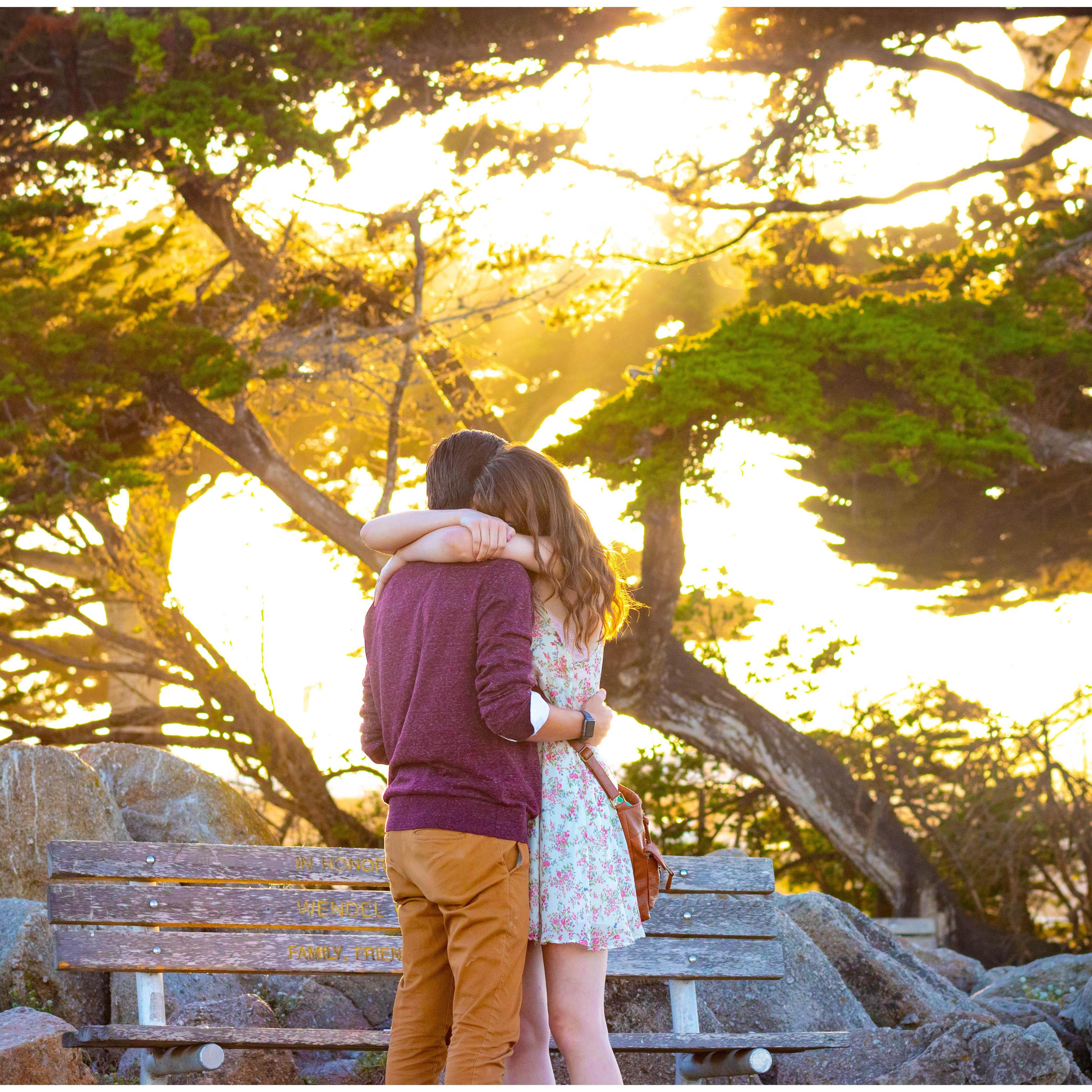 Dancing together right before he proposed!