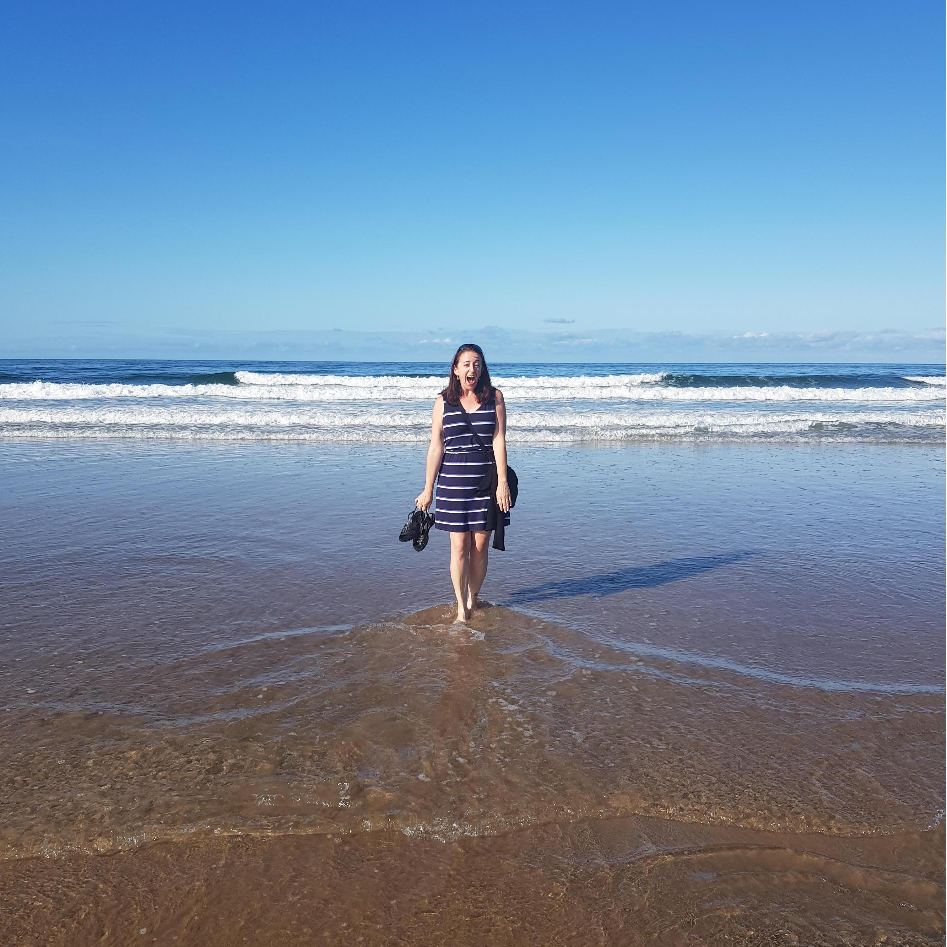 Northern England beach water is freezing!