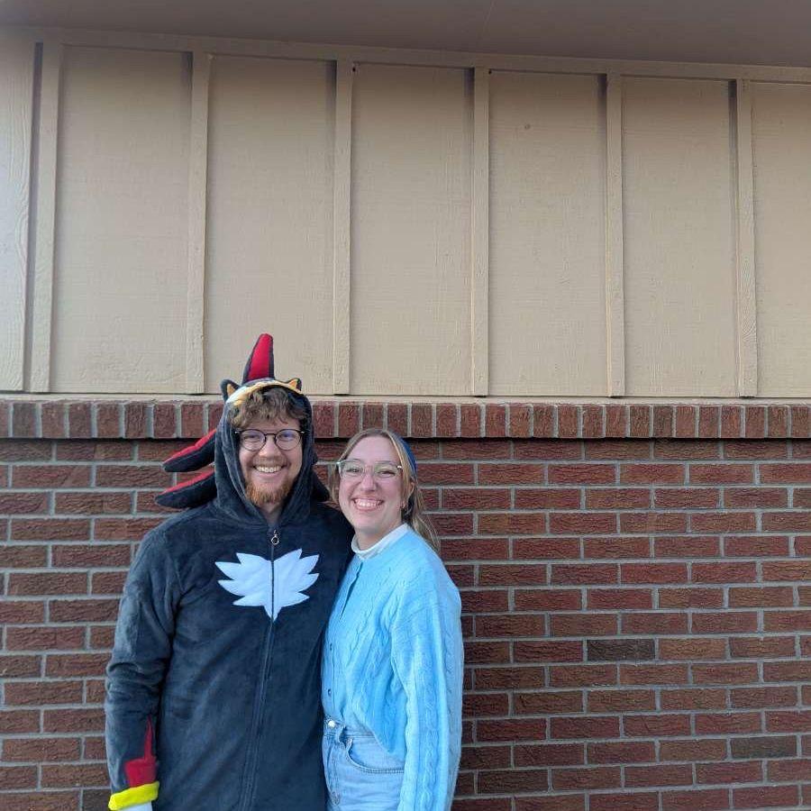 Last year, we had a cute couple's Halloween costume. Can anyone guess what it is?
