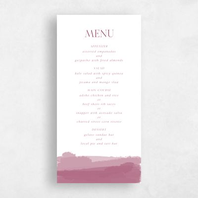 Raspberry, Purple Wedding Menu - Saif