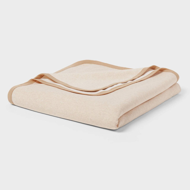 Twin/Twin XL Sweatshirt Blanket Ivory/Khaki - Room Essentials™