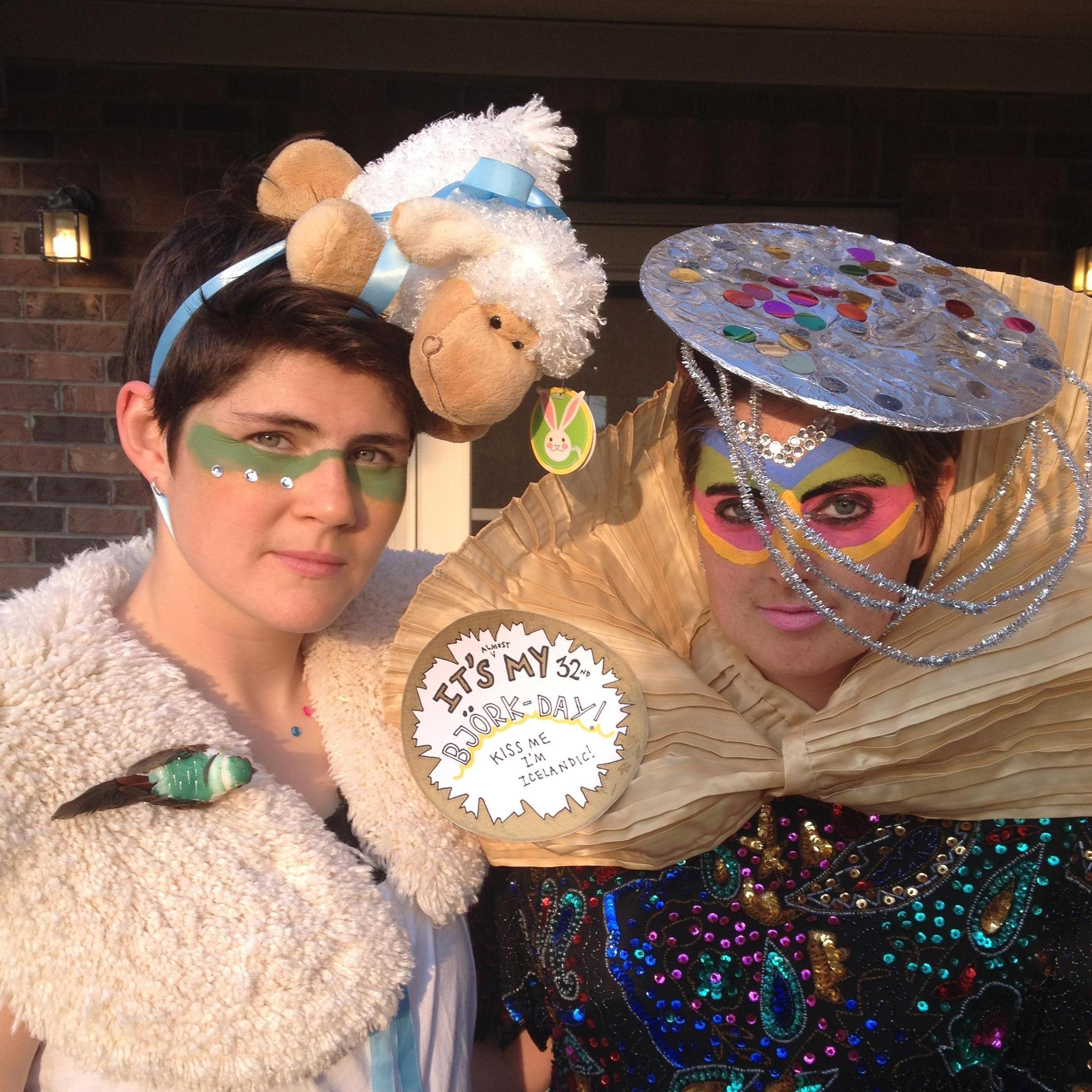 Yes, Renae is decorated with a stuffed lamb and a toilet mat. And yes, ash is wearing corn husks. Any other questions?