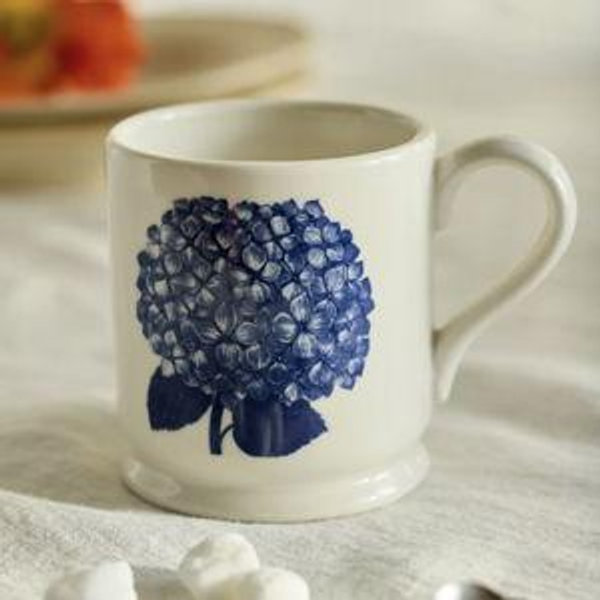 Blue Floral Stoneware Mug