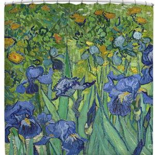 fineartamerica - Vincent Van Gogh, Irises, 1889 by Vincent Van Gogh Shower Curtain