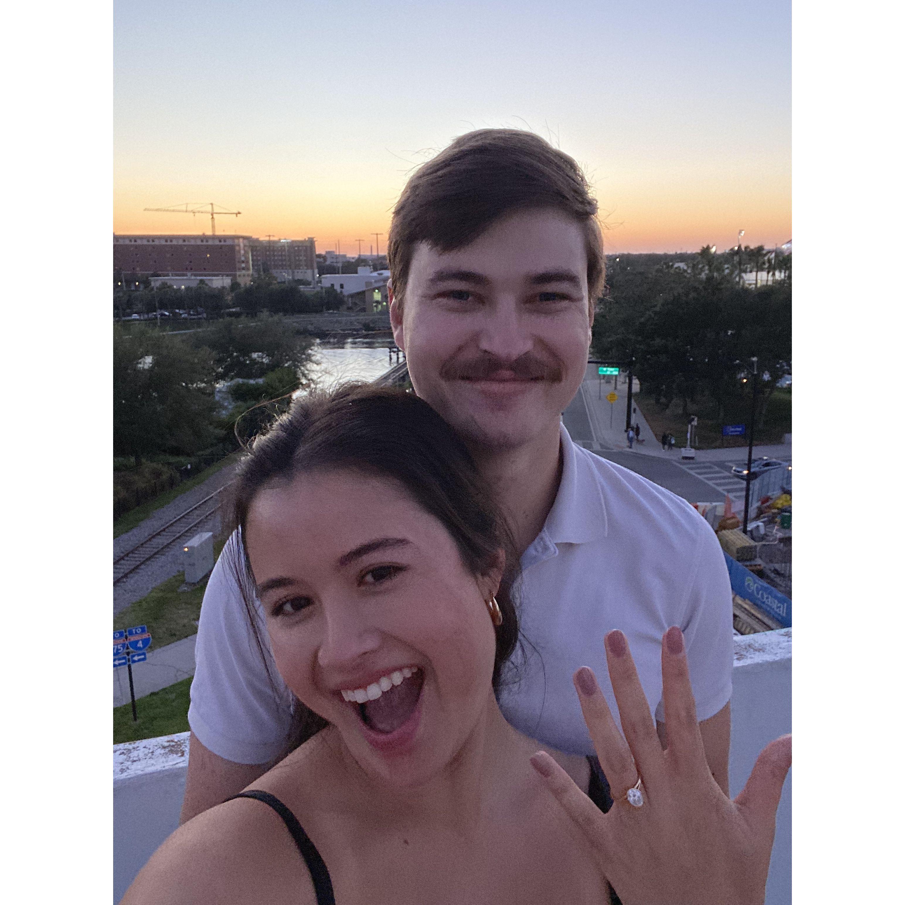We tried to make it to the rooftop for sunset but ended up making it for this *almost* sunset picture.