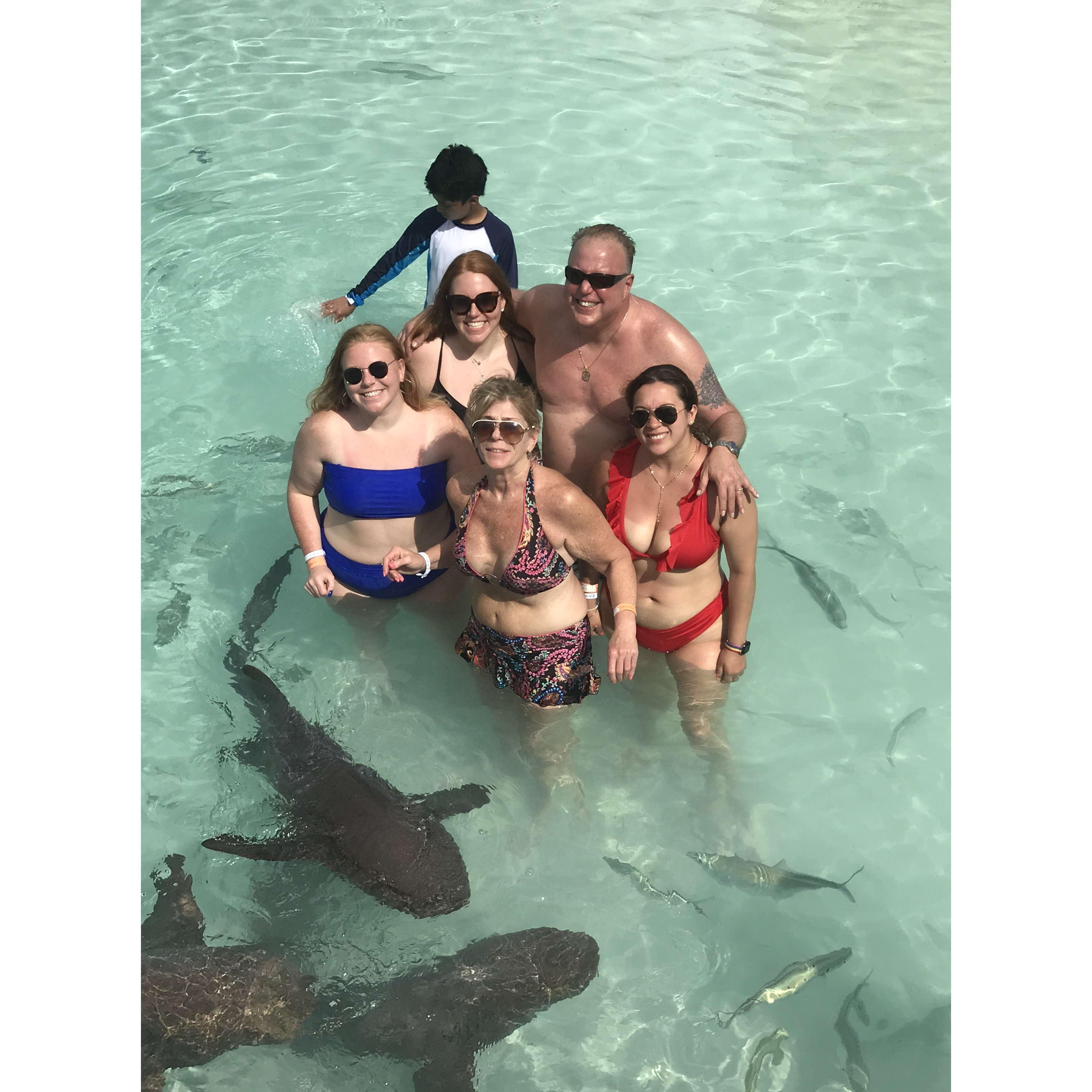 June 2019: Swimming with nurse sharks at Compass Cay in the Bahamas.
Taylor, Alexa, Joanne, Ralph & Shirley
