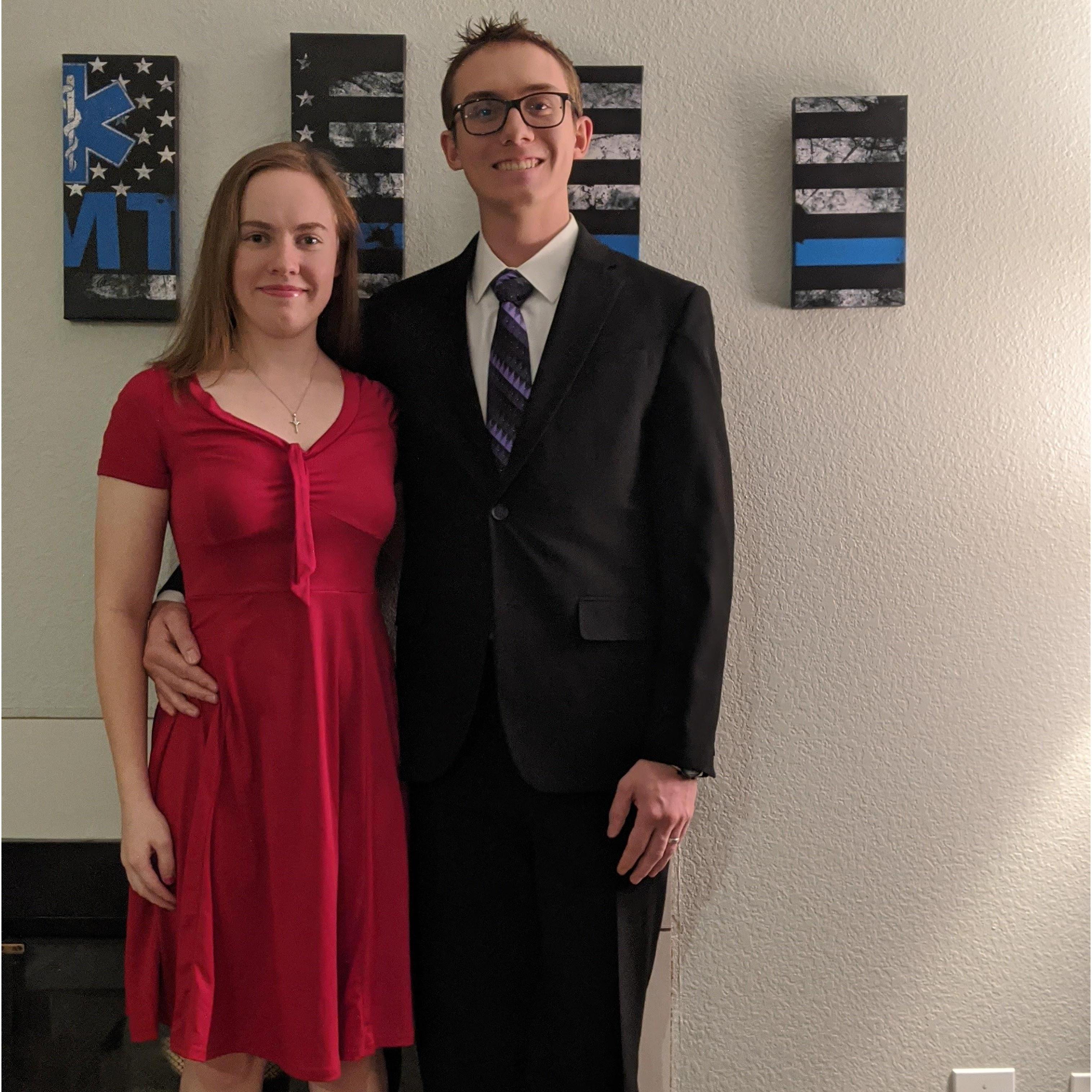 Valentine's Day 2020 (Dylan proceeded to spill a BIG drink on Erica that evening)