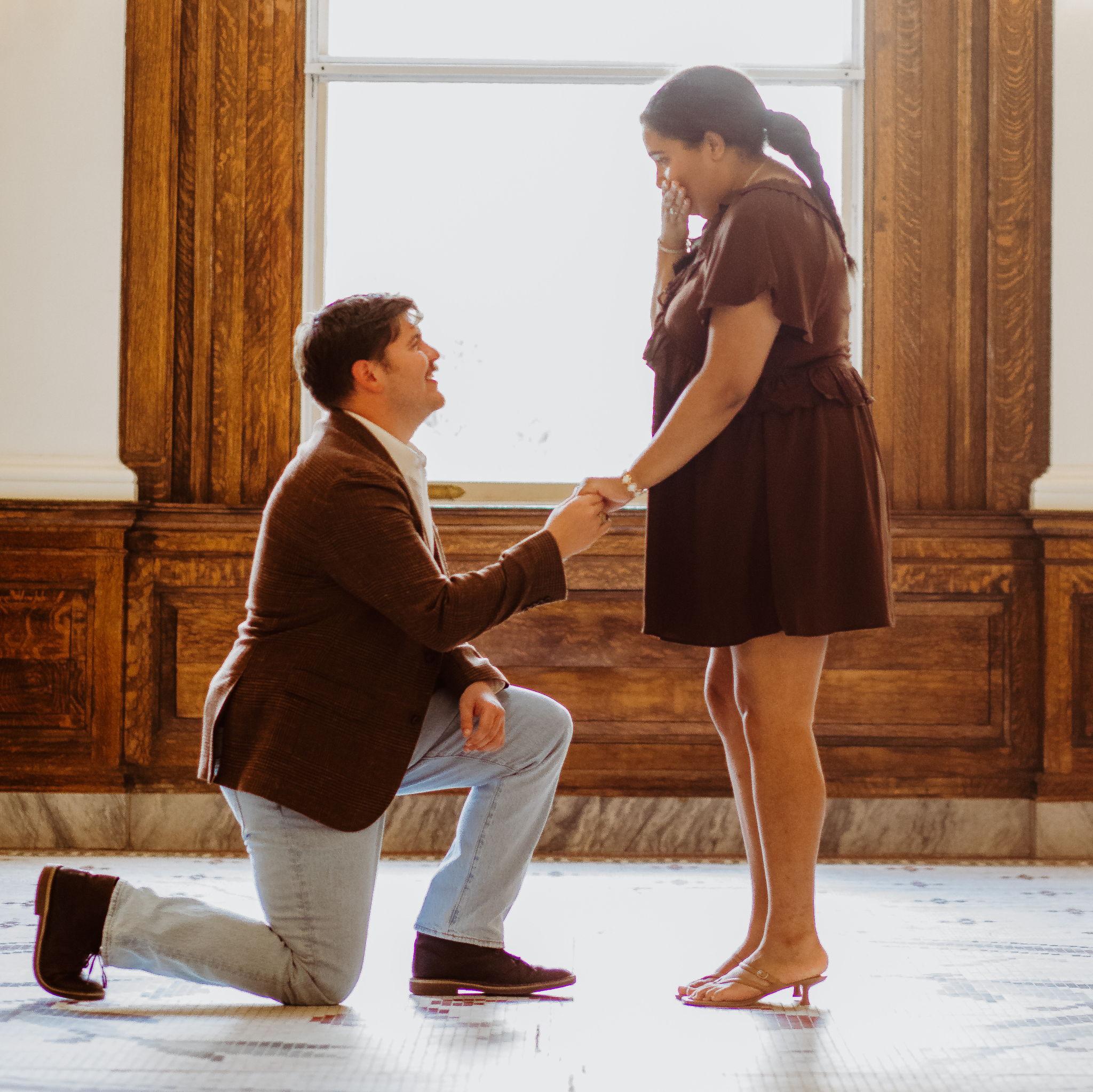 When we got engaged, Andrew proposed at The Gibbes Museum in Charleston, SC.