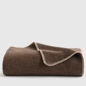 Wool Whipstitch Throw - Espresso