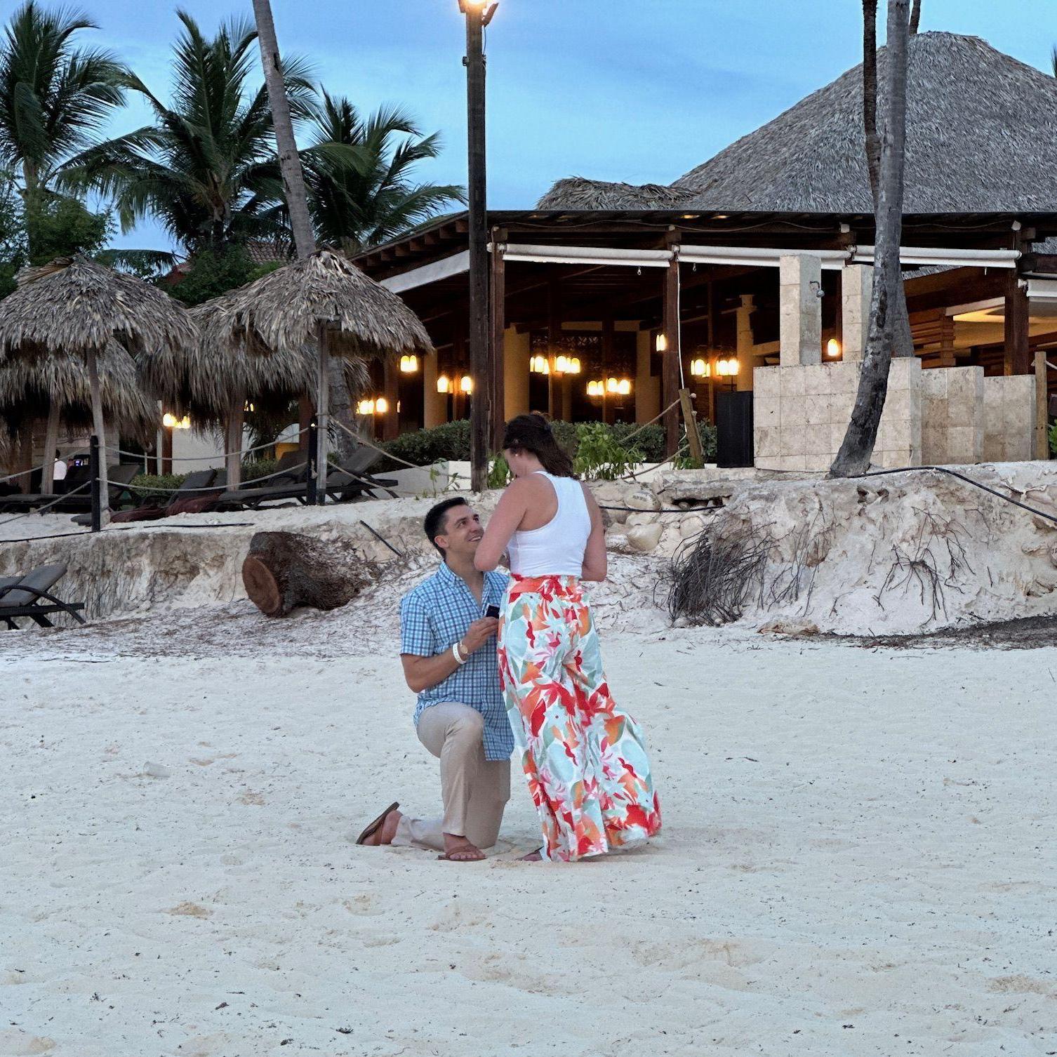 Wilson popped the question (and asked in Spanish) while we were in Punta Cana over Memorial Day weekend.