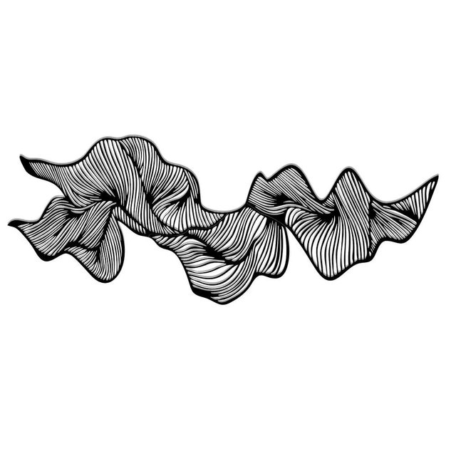 Slickss Abstract Wave Line Metal Wall Decor (3-Piece Set to Combine as One) - Modern Wall Decor,Geometric Wave Artwork，Black Wall Art Home Decor,for Living Room, Bedroom(31.5 * 12.3in,Black)