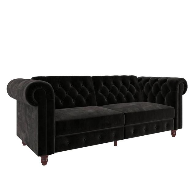 Finnley Sofa Futon Black Velvet - Room & Joy