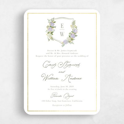 Purple Rounded Wedding Invitation - Speranza Classic Foil