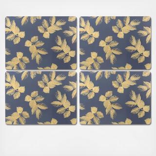 Sara Miller London Pimpernel Etched Leaves Placemat, Set Of 4