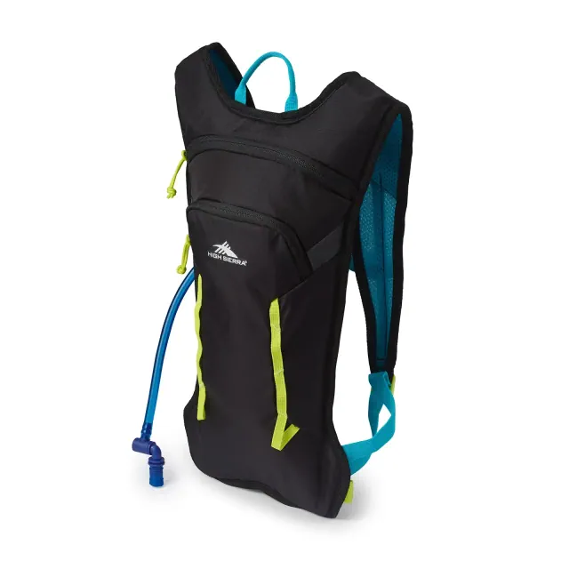 High Sierra Hydrahike 2.0 4L Hydration Water Backpack with Insulated Reservoir Pocket for Hiking, Running, Climbing, or Cycling, Black
