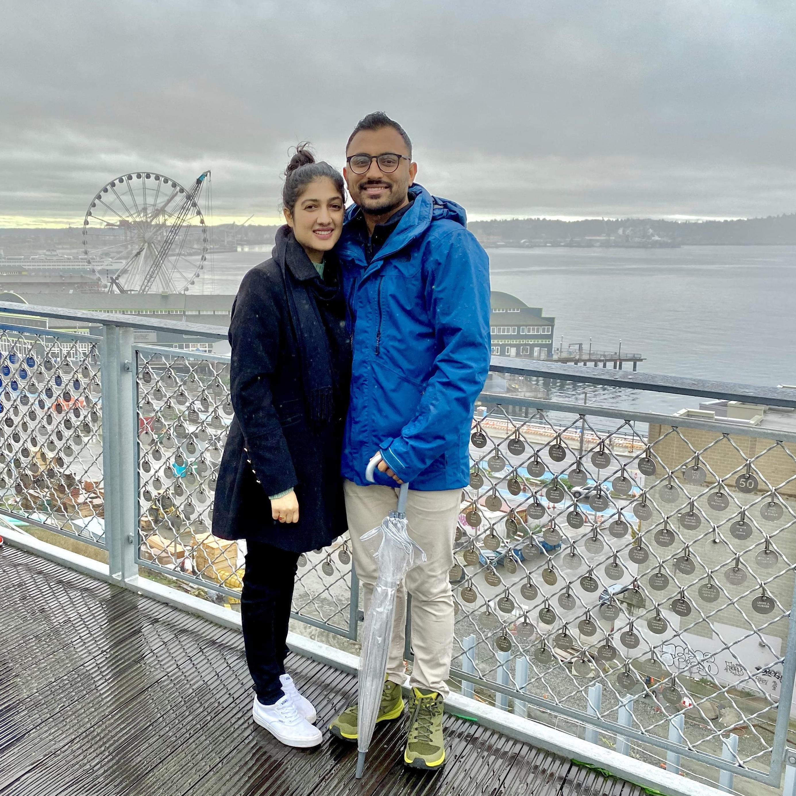 Exploring Seattle, with Soniya's favorite umbrella :)