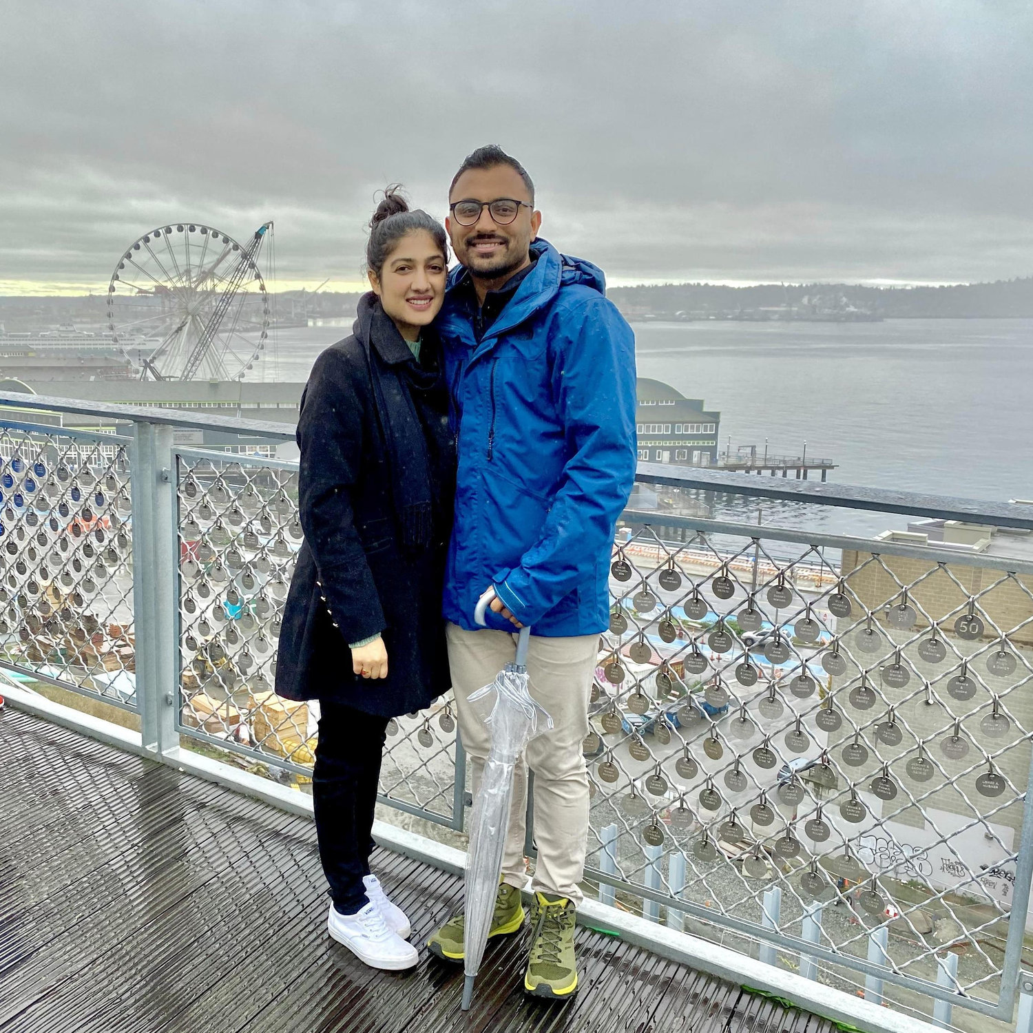 Exploring Seattle, with Soniya's favorite umbrella :)