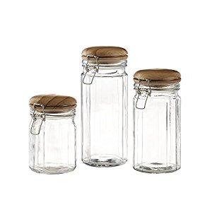 Style Setter 203202-GB Glass Canister Set (3 Piece), Clear