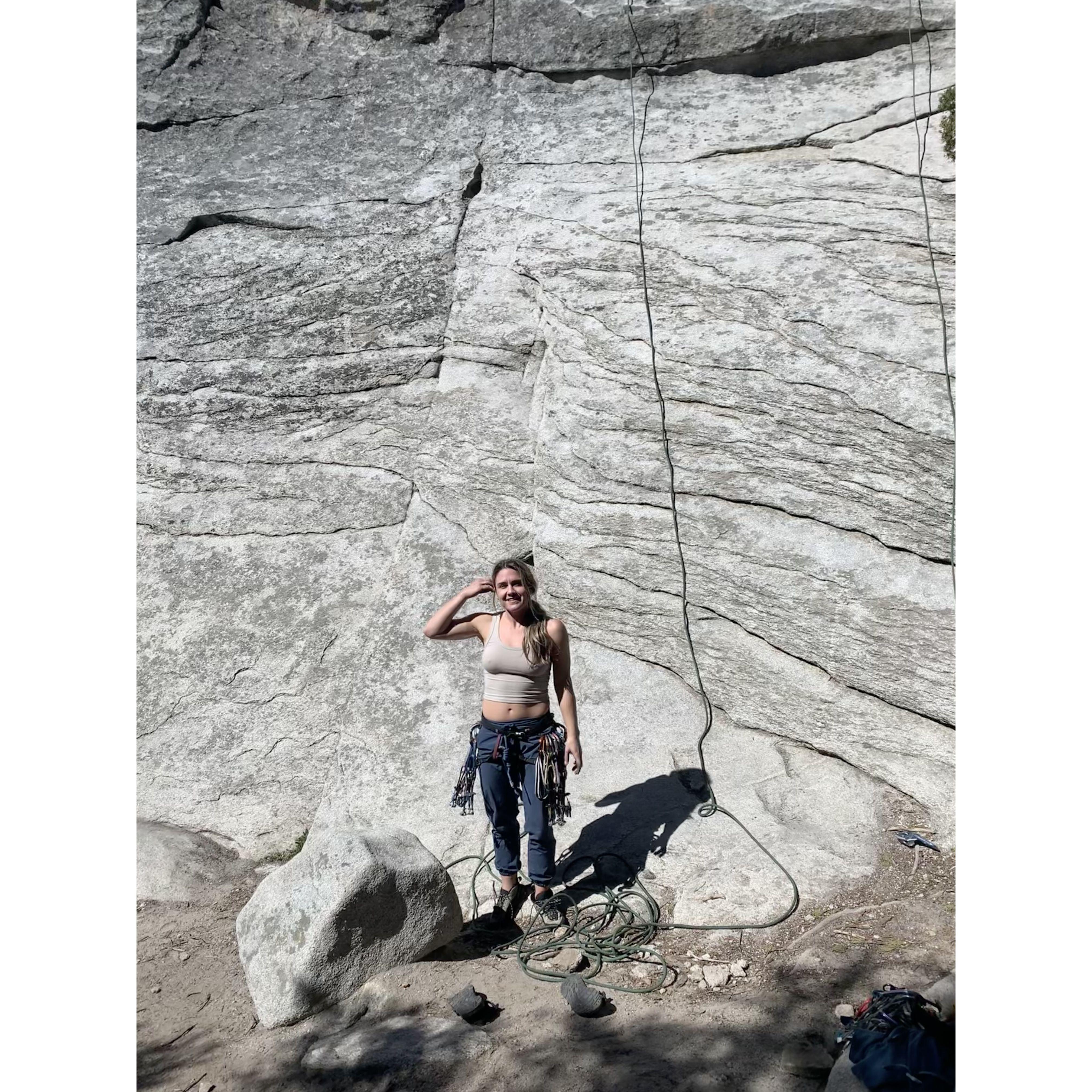 Clare's first trad lead!