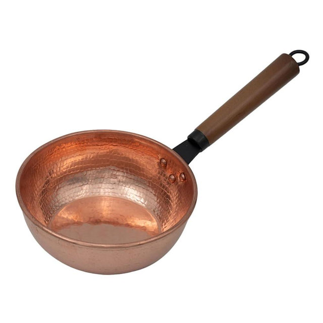 JISADER Stockpot Saucepan Multifunctional Small Cookware Copper Sauce Pan Soup Pot for Restaurant Household Boiling Camping Cooking, Flat Bottom