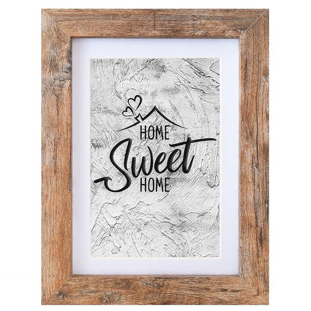 Califortree 5x7 Picture Frame - Can Display Photo 4x6 with Mat, Wood Frame with Shatterproof Plexiglass, Horizontal and Vertical Display for Wall and Tabletop, Rustic Brown