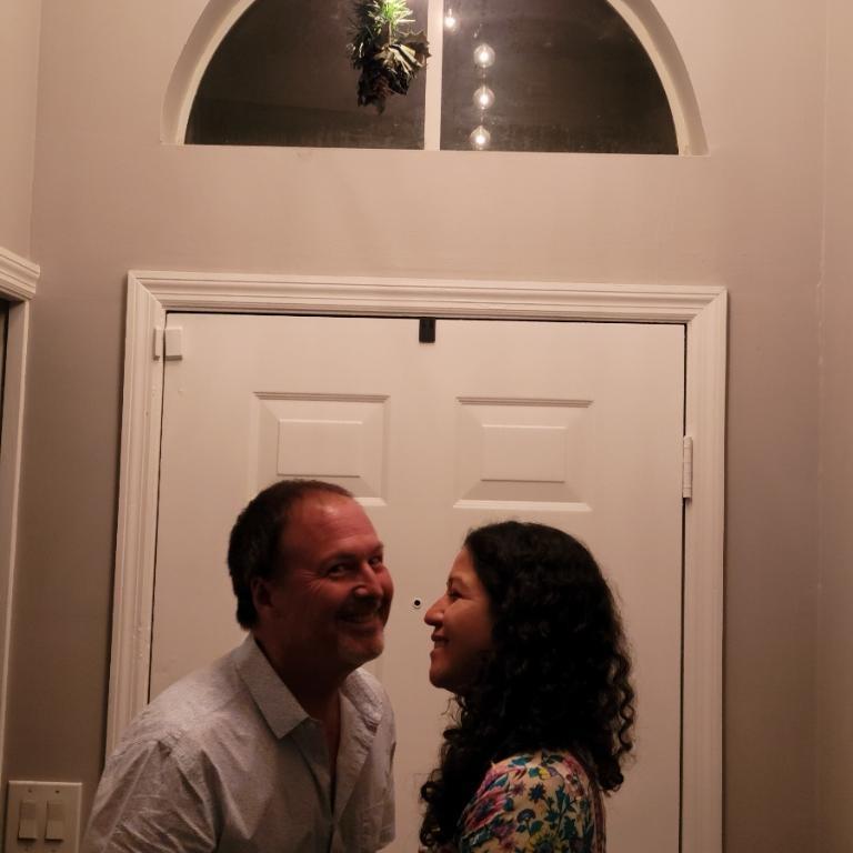 Kissing under the mistletoe