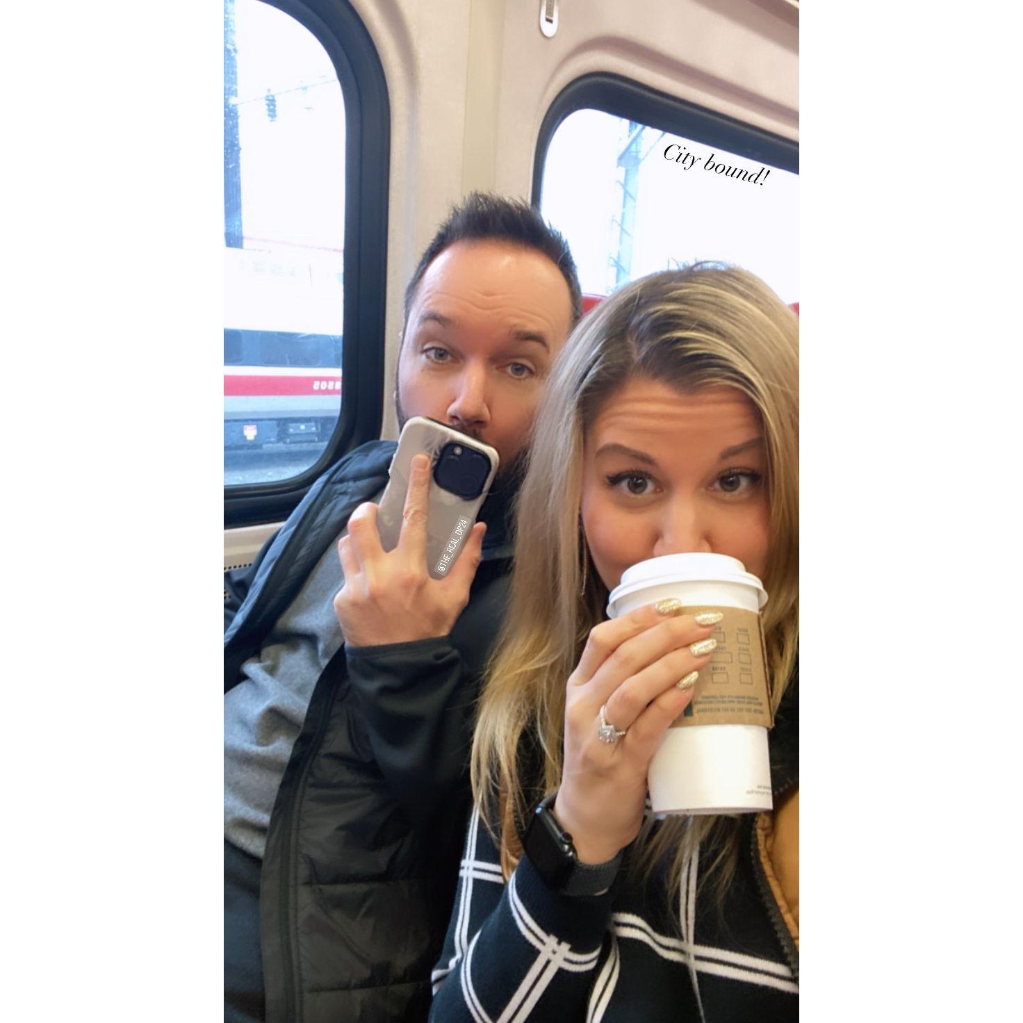 On one of many train rides to NYC!