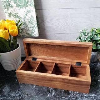 Acacia 4-Section Tea Box